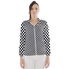 Black And White Checkerboard Background Board Checker Women s Windbreaker by Sapixe