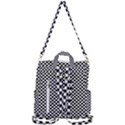 Black And White Checkerboard Background Board Checker Crossbody Backpack View3