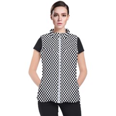 Black And White Checkerboard Background Board Checker Women s Puffer Vest by Sapixe