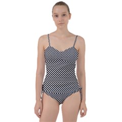 Black And White Checkerboard Background Board Checker Sweetheart Tankini Set by Sapixe