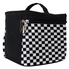 Black And White Checkerboard Background Board Checker Make Up Travel Bag (small) by Sapixe