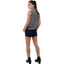 Black And White Checkerboard Background Board Checker Sleeveless Chiffon Button Shirt View2