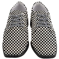 Black And White Checkerboard Background Board Checker Women Heeled Oxford Shoes by Sapixe