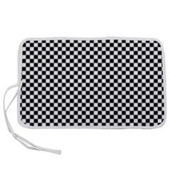 Black And White Checkerboard Background Board Checker Pen Storage Case (l) by Sapixe