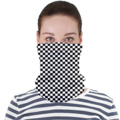 Black And White Checkerboard Background Board Checker Face Seamless Bandana (adult) by Sapixe