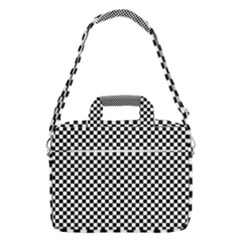 Black And White Checkerboard Background Board Checker Macbook Pro Shoulder Laptop Bag (large)