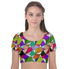 Power Pattern 821-1a Velvet Short Sleeve Crop Top  by PatternFactory