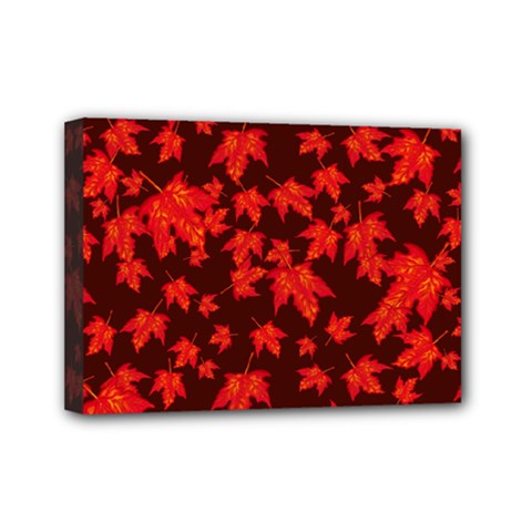 Red Oak And Maple Leaves Mini Canvas 7  X 5  (stretched) by Daria3107