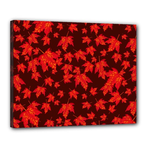 Red Oak And Maple Leaves Canvas 20  X 16  (stretched) by Daria3107