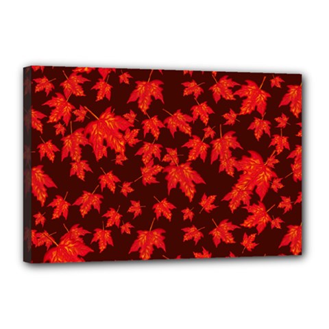 Red Oak And Maple Leaves Canvas 18  X 12  (stretched) by Daria3107