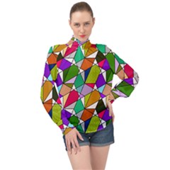 Power Pattern 821-1a High Neck Long Sleeve Chiffon Top by PatternFactory