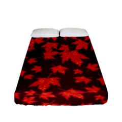 Red Oak And Maple Leaves Fitted Sheet (full/ Double Size) by Daria3107