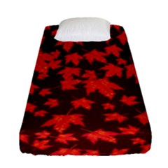 Red Oak And Maple Leaves Fitted Sheet (single Size) by Daria3107