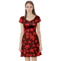 Red Oak And Maple Leaves Short Sleeve Skater Dress View1