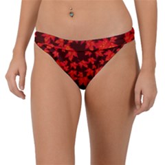 Red Oak And Maple Leaves Band Bikini Bottom by Daria3107