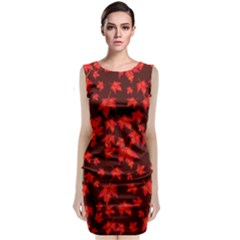 Red Oak And Maple Leaves Classic Sleeveless Midi Dress by Daria3107