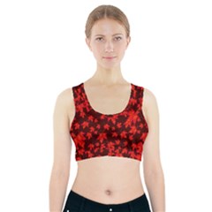 Red Oak And Maple Leaves Sports Bra With Pocket by Daria3107