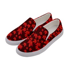 Red Oak And Maple Leaves Women s Canvas Slip Ons by Daria3107