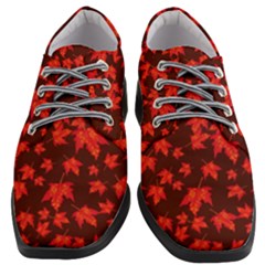 Red Oak And Maple Leaves Women Heeled Oxford Shoes by Daria3107