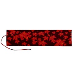 Red Oak And Maple Leaves Roll Up Canvas Pencil Holder (l) by Daria3107