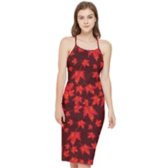 Red Oak And Maple Leaves Bodycon Cross Back Summer Dress by Daria3107