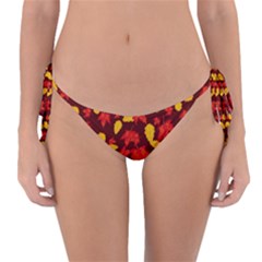 Autumn Pattern,oak And Maple On Burgundy Reversible Bikini Bottom by Daria3107