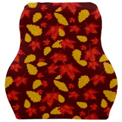 Autumn Pattern,oak And Maple On Burgundy Car Seat Velour Cushion  by Daria3107