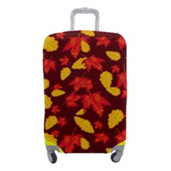 Autumn Pattern,oak And Maple On Burgundy Luggage Cover (small) by Daria3107