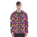 Colorfull Hearts On Choclate Men s Hooded Windbreaker View1