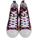 Colorfull Hearts On Choclate Women s Mid-Top Canvas Sneakers View1