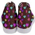 Colorfull Hearts On Choclate Women s Mid-Top Canvas Sneakers View4