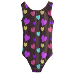 Colorfull Hearts On Choclate Kids  Cut-out Back One Piece Swimsuit by Daria3107