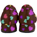 Colorfull Hearts On Choclate Women s Bow Heels View4