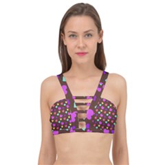 Colorfull Hearts On Choclate Cage Up Bikini Top by Daria3107