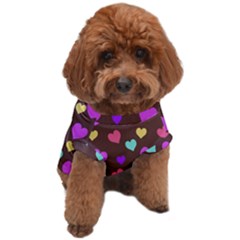 Colorfull Hearts On Choclate Dog T-shirt by Daria3107