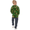 Turtle And Palm On Green Pattern Kids  Hooded Pullover View2