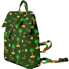 Turtle And Palm On Green Pattern Buckle Everyday Backpack by Daria3107