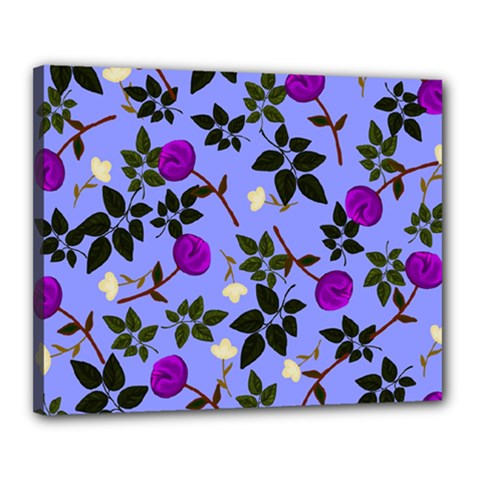 Purple Flower On Lilac Canvas 20  X 16  (stretched) by Daria3107