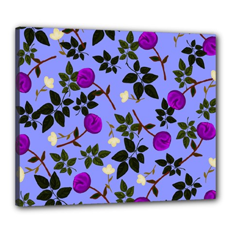 Purple Flower On Lilac Canvas 24  X 20  (stretched) by Daria3107