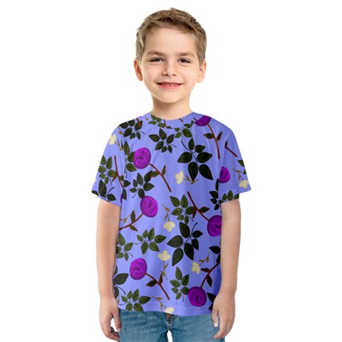 Purple Flower On Lilac Kids  Sport Mesh Tee by Daria3107