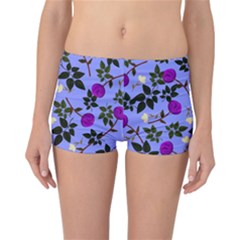 Purple Flower On Lilac Reversible Boyleg Bikini Bottoms by Daria3107