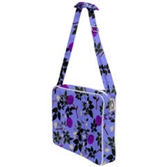 Purple Flower On Lilac Cross Body Office Bag by Daria3107