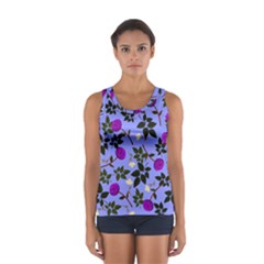 Purple Flower On Lilac Sport Tank Top  by Daria3107