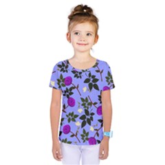 Purple Flower On Lilac Kids  One Piece Tee