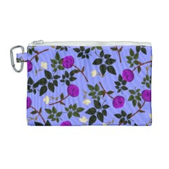 Purple Flower On Lilac Canvas Cosmetic Bag (large) by Daria3107