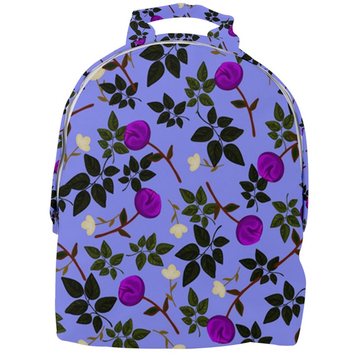 Purple Flower On Lilac Mini Full Print Backpack