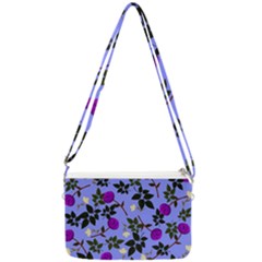 Purple Flower On Lilac Double Gusset Crossbody Bag by Daria3107