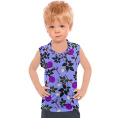 Purple Flower On Lilac Kids  Sport Tank Top