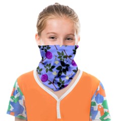 Purple Flower On Lilac Face Covering Bandana (kids) by Daria3107