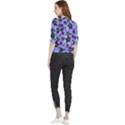 Purple Flower On Lilac Quarter Sleeve Blouse View2